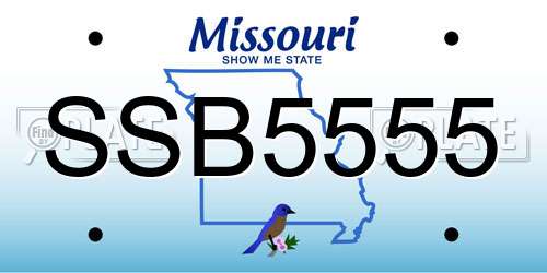 SSB5555 Missouri License Plate