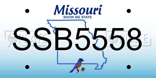 SSB5558 Missouri License Plate