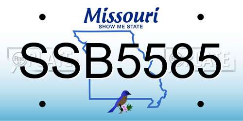 SSB5585 Missouri License Plate