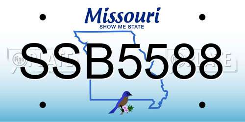 SSB5588 Missouri License Plate