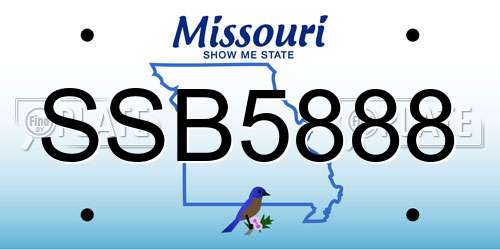 SSB5888 Missouri License Plate