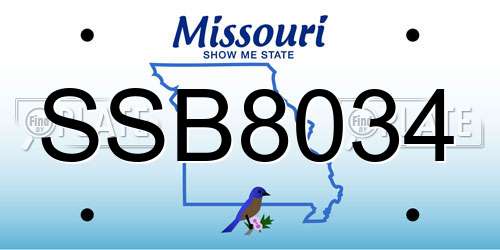 SSB8034 Missouri License Plate