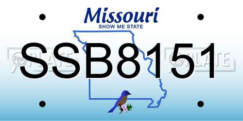 SSB8151 Missouri License Plate