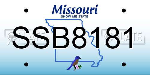 SSB8181 Missouri License Plate