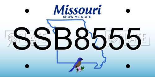 SSB8555 Missouri License Plate