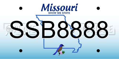 SSB8888 Missouri License Plate