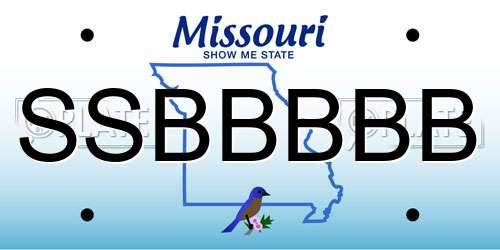SSBBBBB Missouri License Plate