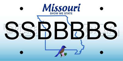 SSBBBBS Missouri License Plate