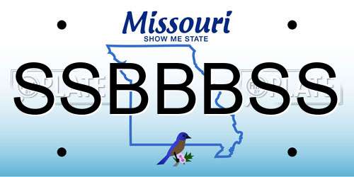 SSBBBSS Missouri License Plate