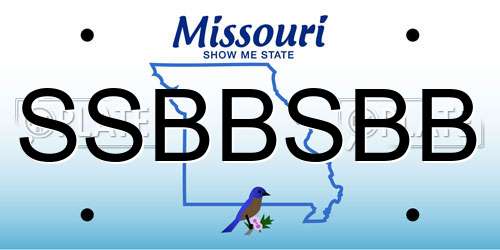 SSBBSBB Missouri License Plate