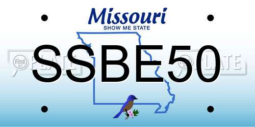 SSBE50 Missouri License Plate