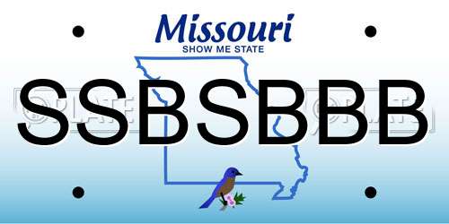SSBSBBB Missouri License Plate