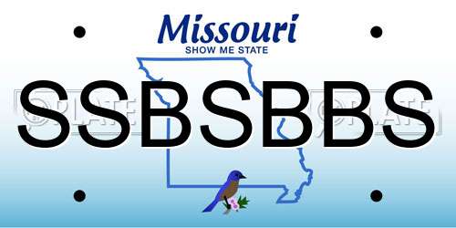 SSBSBBS Missouri License Plate