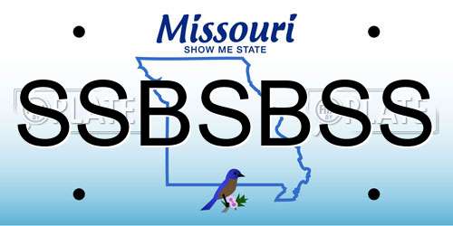 SSBSBSS Missouri License Plate