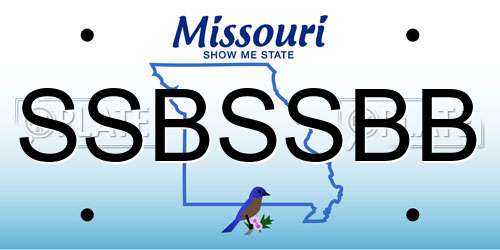SSBSSBB Missouri License Plate