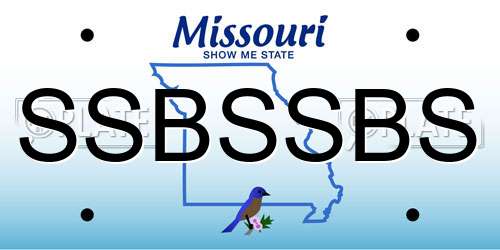 SSBSSBS Missouri License Plate