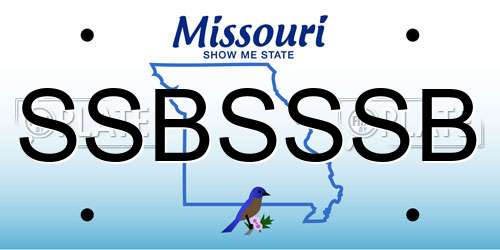 SSBSSSB Missouri License Plate