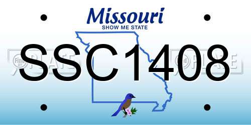 SSC1408 Missouri License Plate