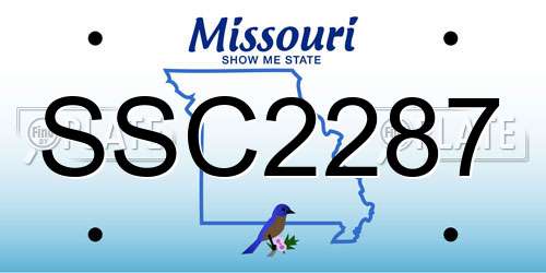 SSC2287 Missouri License Plate