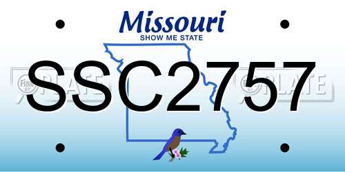 SSC2757 Missouri License Plate