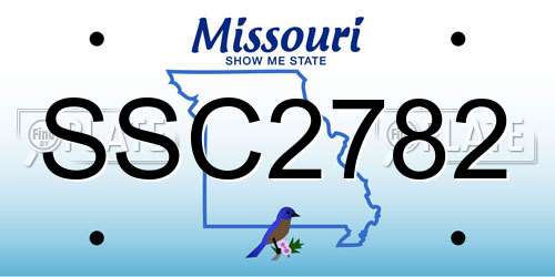 SSC2782 Missouri License Plate