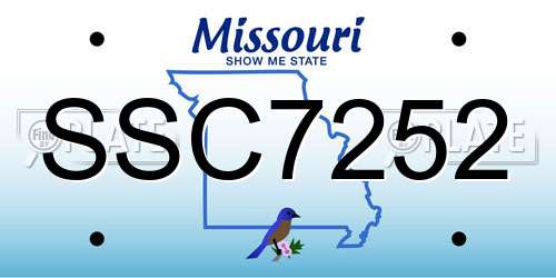 SSC7252 Missouri License Plate