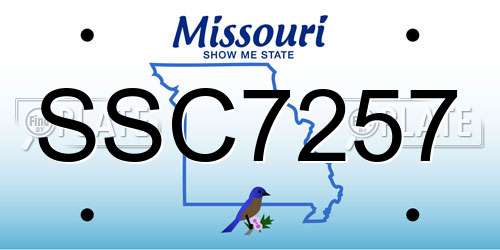 SSC7257 Missouri License Plate