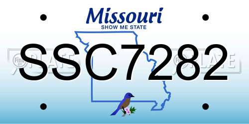 SSC7282 Missouri License Plate
