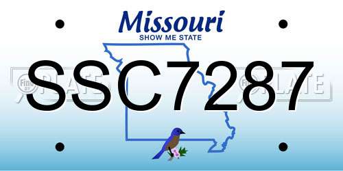 SSC7287 Missouri License Plate