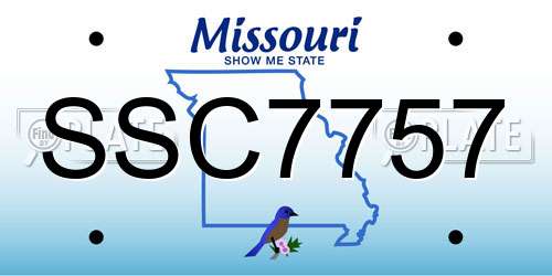 SSC7757 Missouri License Plate