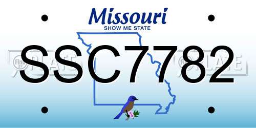 SSC7782 Missouri License Plate