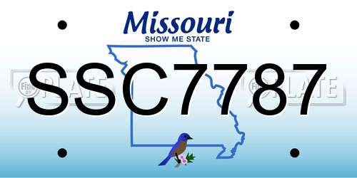 SSC7787 Missouri License Plate