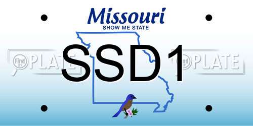 SSD1 Missouri License Plate