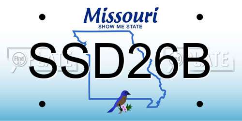 SSD26B Missouri License Plate
