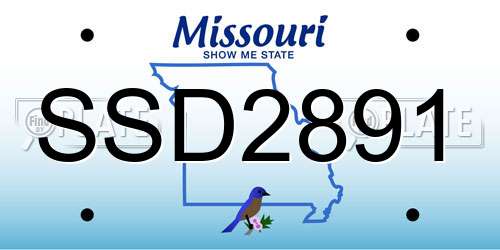 SSD2891 Missouri License Plate