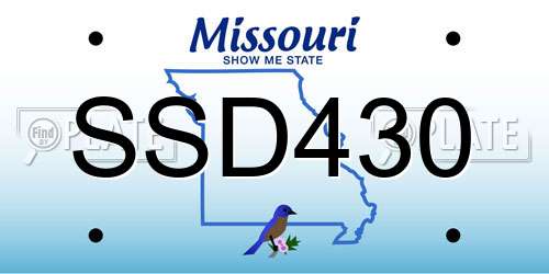 SSD430 Missouri License Plate