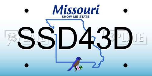 SSD43D Missouri License Plate