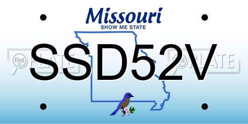 SSD52V Missouri License Plate