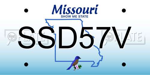 SSD57V Missouri License Plate