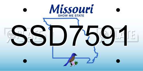 SSD7591 Missouri License Plate