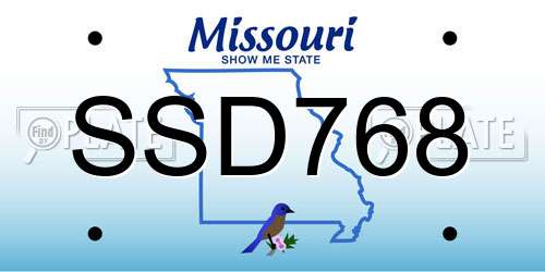 SSD768 Missouri License Plate