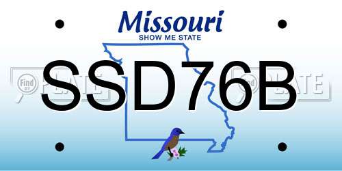 SSD76B Missouri License Plate