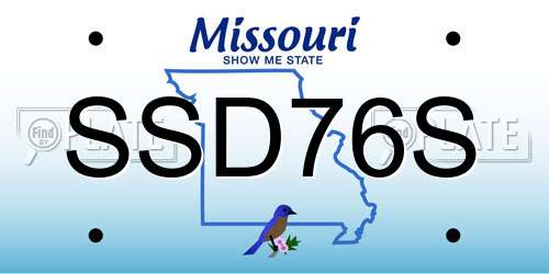 SSD76S Missouri License Plate