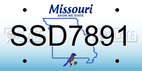 SSD7891 Missouri License Plate