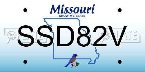 SSD82V Missouri License Plate