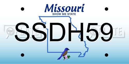 SSDH59 Missouri License Plate