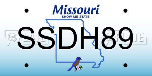 SSDH89 Missouri License Plate