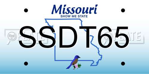 SSDT65 Missouri License Plate