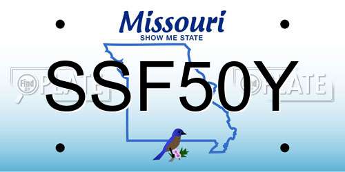 SSF50Y Missouri License Plate