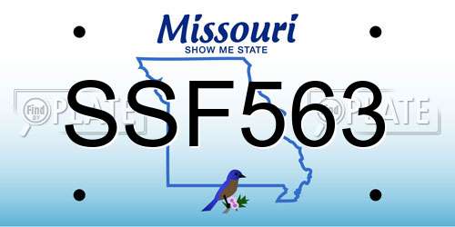 SSF563 Missouri License Plate